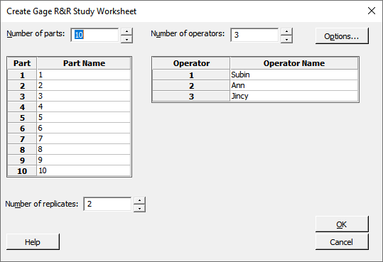 Create R&R Study Window
